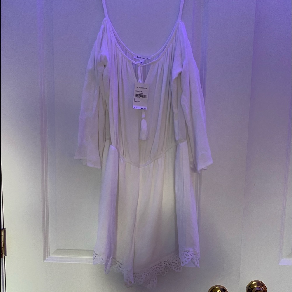 Off The Shoulder White Romper